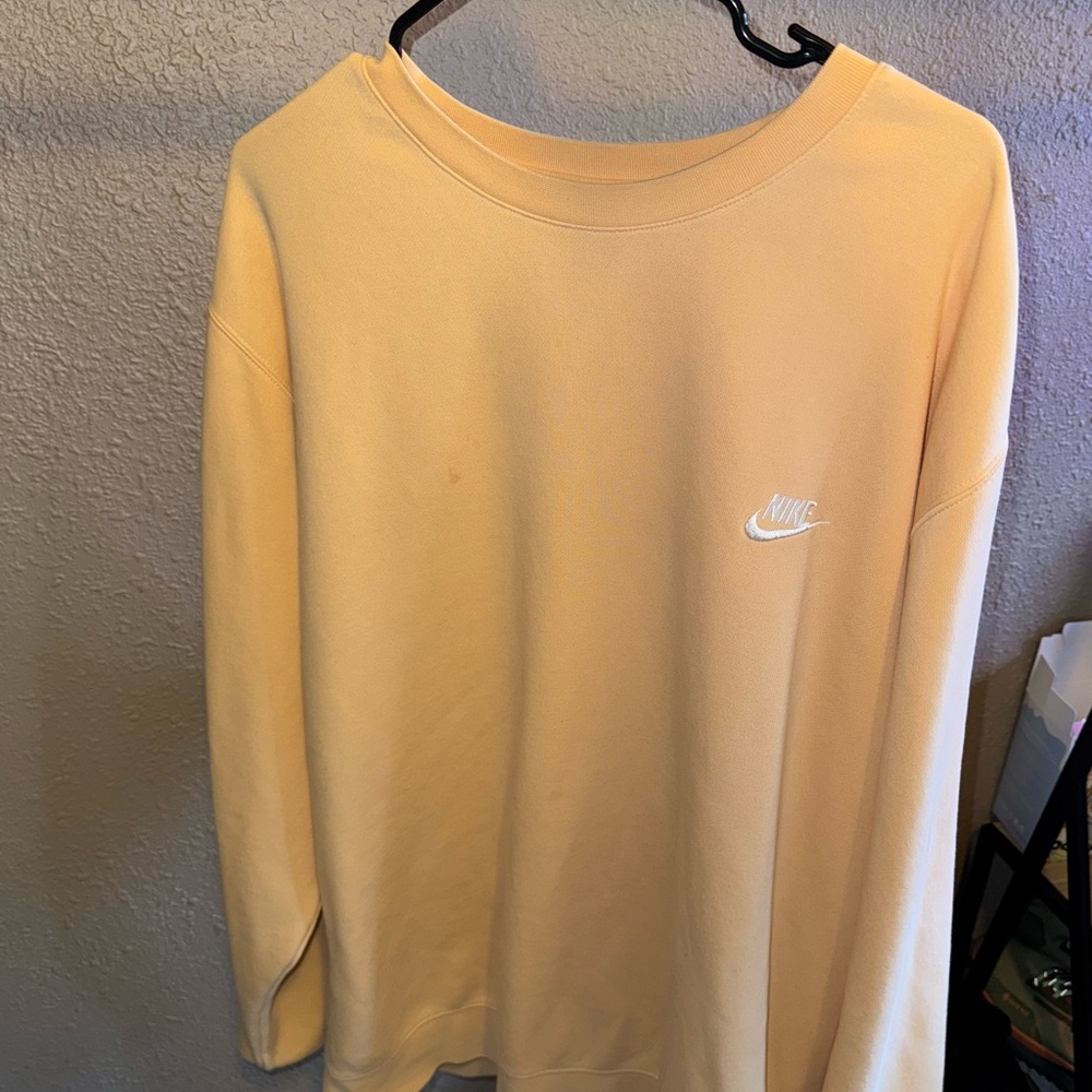 Nike Men's Light Tan Crewneck Sweater